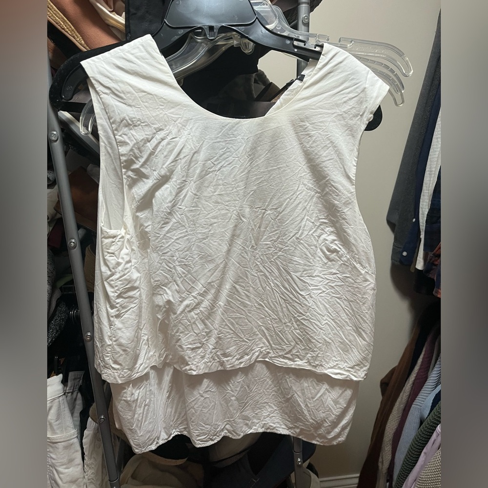 Theory Elegant White Sleeveless Top